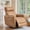Brown-PU-Power, variant on Ebello Manual PU Leather Swivel Rocker Recliner, Nursery Glider Chair with Padded Armrests & Backrest for Apartment, Living Room and Bedroom, White