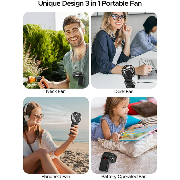 Mini Fan - Strong Wind Fresh Summer, Rechargeable Handheld Foldable