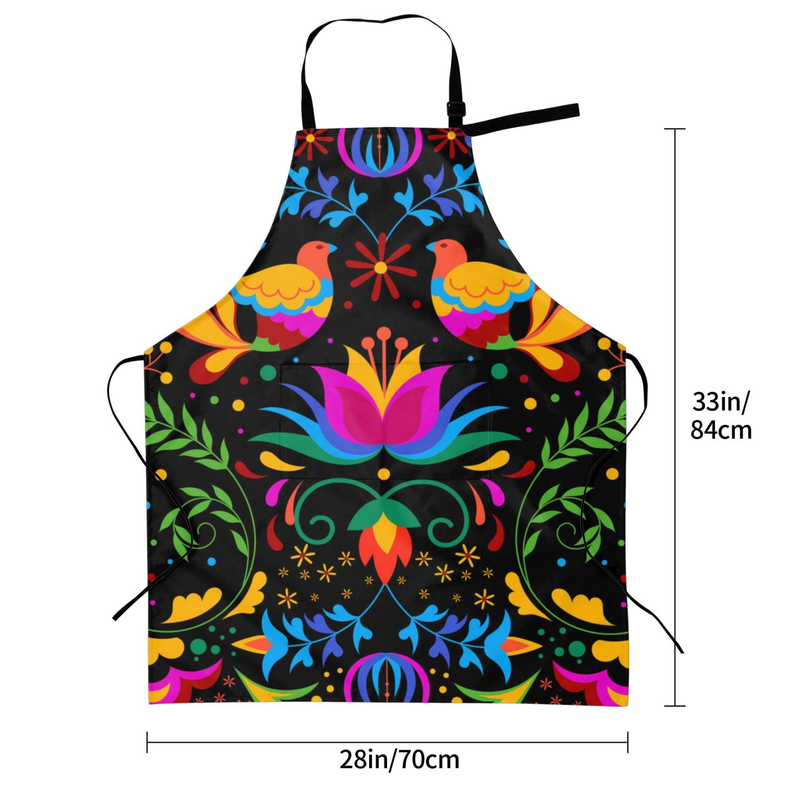 Rateoe Mexican Flower Traditional1 Aprons with Pocket,Men Womens Aprons Waterproof Adjustable Cooking Aprons for Kitchen Gardening and Salon