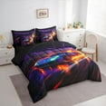 thumbnail image 3 of Feelyou Sport Race Car Bedding Comforter Set 7pcs for Boy, Lightning Racing Car Queen Bedding Sets, Futuristic Automobile Reversible Queen Sheet Sets, Breathable Home Decor, 3 of 7
