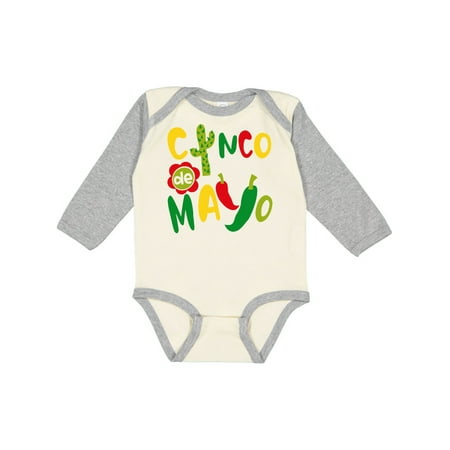 

Inktastic Cinco de Mayo- Cactus Peppers Flower Gift Baby Boy or Baby Girl Long Sleeve Bodysuit