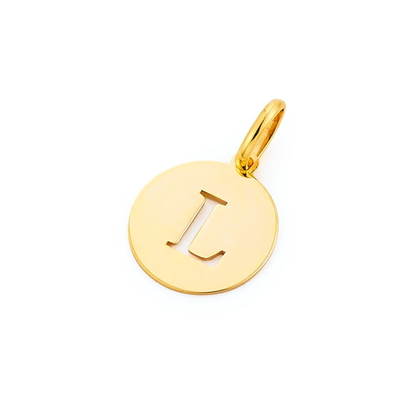14k Genuine Yellow Gold Cut Out Initial Charm Pendant L