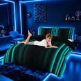 thumbnail image 4 of meiyoeat Modern Teal Striped Duvet Cover Set, Luxury Dark Gradient Bedding Full for Boys, Teal, Black Reversible 3-Piece, 1 Duvet Cover and 2 Pillowcases, 4 of 7
