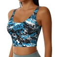 thumbnail image 2 of Bixox Women's Football Time Pattern Fitness Navel Tank Top U-Back Yoga Tank Top Sweatshirt Sports Bra, 2 of 7