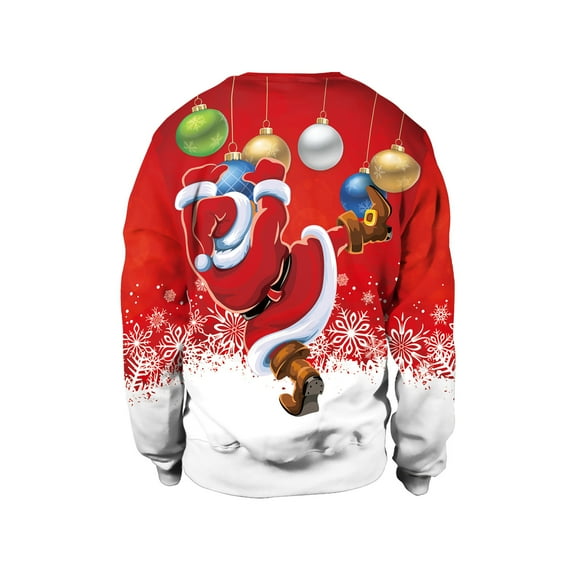 Honeeladyy Men's Pullover Hoodie,Christmas Clothing Casual Loose Tops Christmas Day Long Sleeve Round Neck Sweater