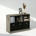 thumbnail image 4 of Furinno Cubic Multipurpose Clothing & Closet Storage Organizer Shelf with Bin Drawers, 6-Cube, French Oak/Black, 4 of 6
