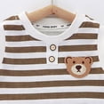 thumbnail image 5 of mgoYE Baby Boy Romper Size 3-6 Months Baby Unisex Bodysuits Bear Pattern Sleeveless Striped Bodysuit Soft Playwear for Girls Boys Slip Clothes Coffee, 5 of 5