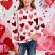 thumbnail image 1 of Sudadera sin capucha para niño, con estampado de San Valentín, de manga larga, informal, deportiva, con capucha, sudadera de manga larga sin capucha, top con inserciones en los hombros, blusa de polié, 1 of 8