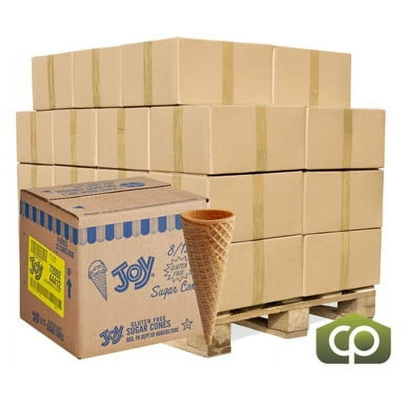 JOY Gluten-Free Sugar Cone – Pure Brown Sugar Crispness & Allergen-Safe Crunch, Professional 96/Case Bulk Pallet Pack (24 Cases / 2,304 Total Cones)