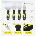 Putty Knife Set, 1.5'', 3'', 4'', 5'' Wide Wallpaper Scrapers, Metal Spackle Knives for