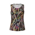 thumbnail image 4 of Lsque Watercolor Romantic Paisley Printed Workout Tank Tops for Women, Athletic Sports Tank Tops, Compression Sleeveless Dry Fit Shirts,Sleeveless Yoga Shirt-Small, 4 of 9
