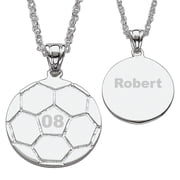Personalized Planet Silver-Tone Soccer Necklace
