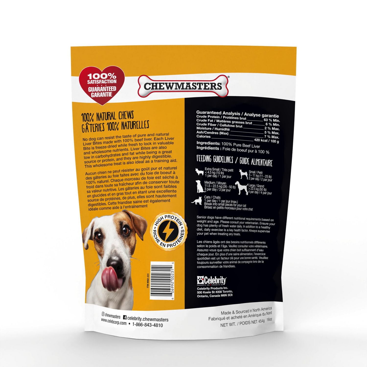Chewmasters Liver Bites Dog Treats, 454g