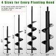 thumbnail image 2 of Aovky Auger Drill Bit for Planting, 4 Pack Garden Auger Set (1.6x8.7, 2x14.6, 2.4x16.5, 3.5x15.8 Inch), Spiral Earth Auger for Bulbs, Planting & Post Hole Digger, Compatible with 3/8" Hex Drive, 2 of 7