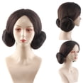 thumbnail image 2 of Peluca de cosplay con doble moño de la princesa Leia Brown, 2 of 3