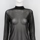 thumbnail image 5 of Qarigey Camiseta básica de mujer Sexy de manga larga transparente para mujer camiseta cuello lavable Tops para primavera negro S Type6 NO6 Qarigey AP008921-05, 5 of 6