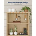 thumbnail image 4 of Boho 51.6'' Tall Rattan Nightstand with Charging Station and LED Lights, Bed Side Table with 2 Drawers and Bookshelf & 6 Hooks, Easy to Assembly, Wood, 4 of 11