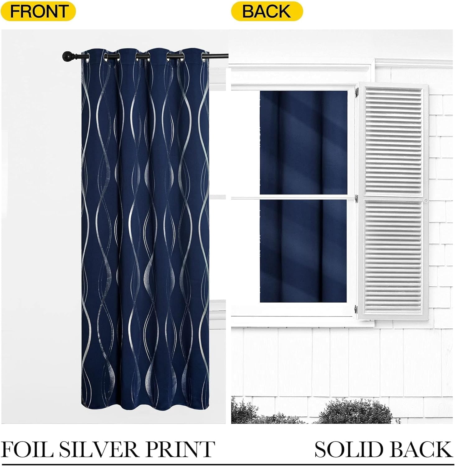 2pcs 84in (L) x 52in (W) blackout curtains, thickened and encrypted material, suitable for bedrooms, dining rooms, living rooms, blackout, winter warmth, summer blackout, new home decoration （Blue）