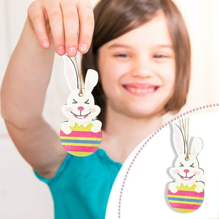 

Deal of The Day Dvkptbk 2023 Easter Bunny Decoration Creative Pendant Easter Bunny Decoration Wood Crafts Pendant