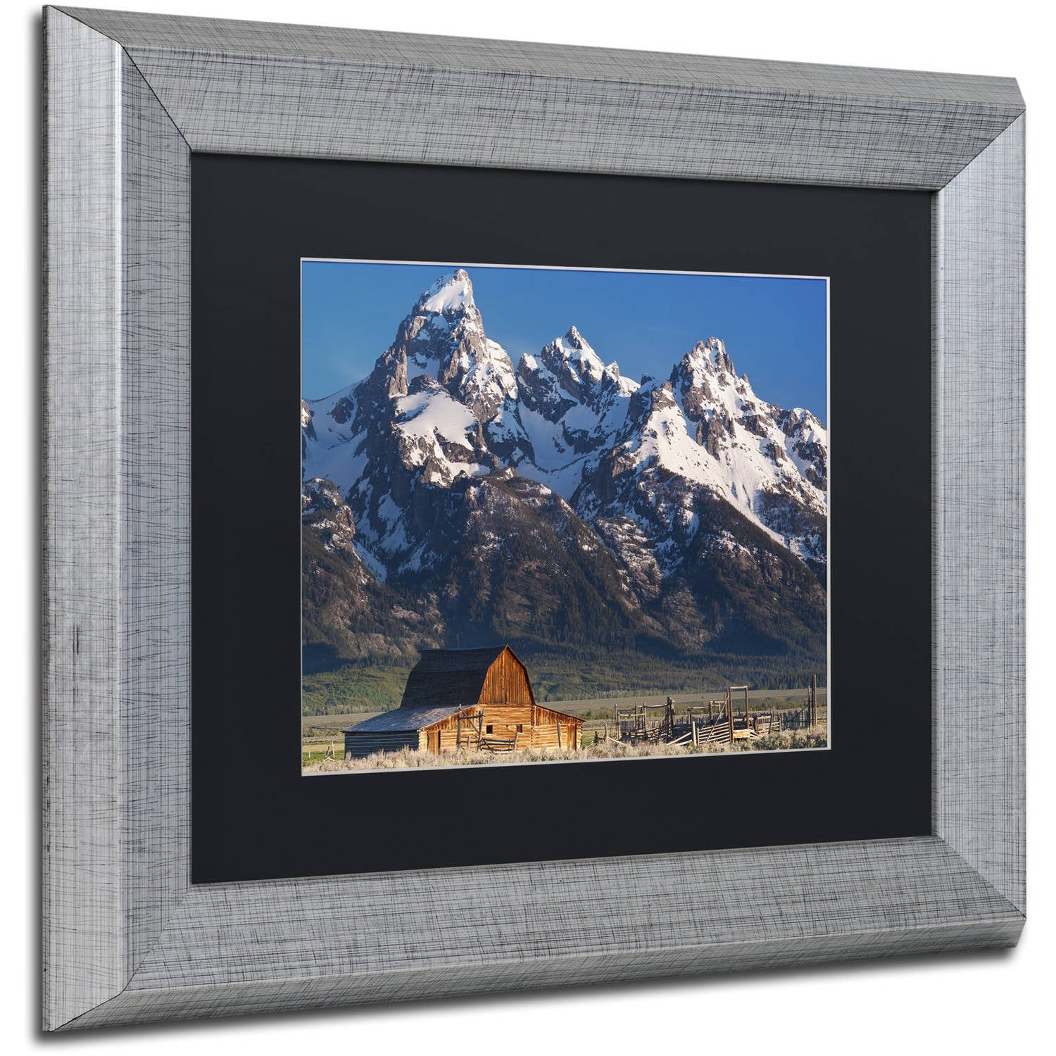 Trademark Fine Art "John Moulton Barn" Canvas Art by Michael Blanchette Photography Black Matte, Silver Frame