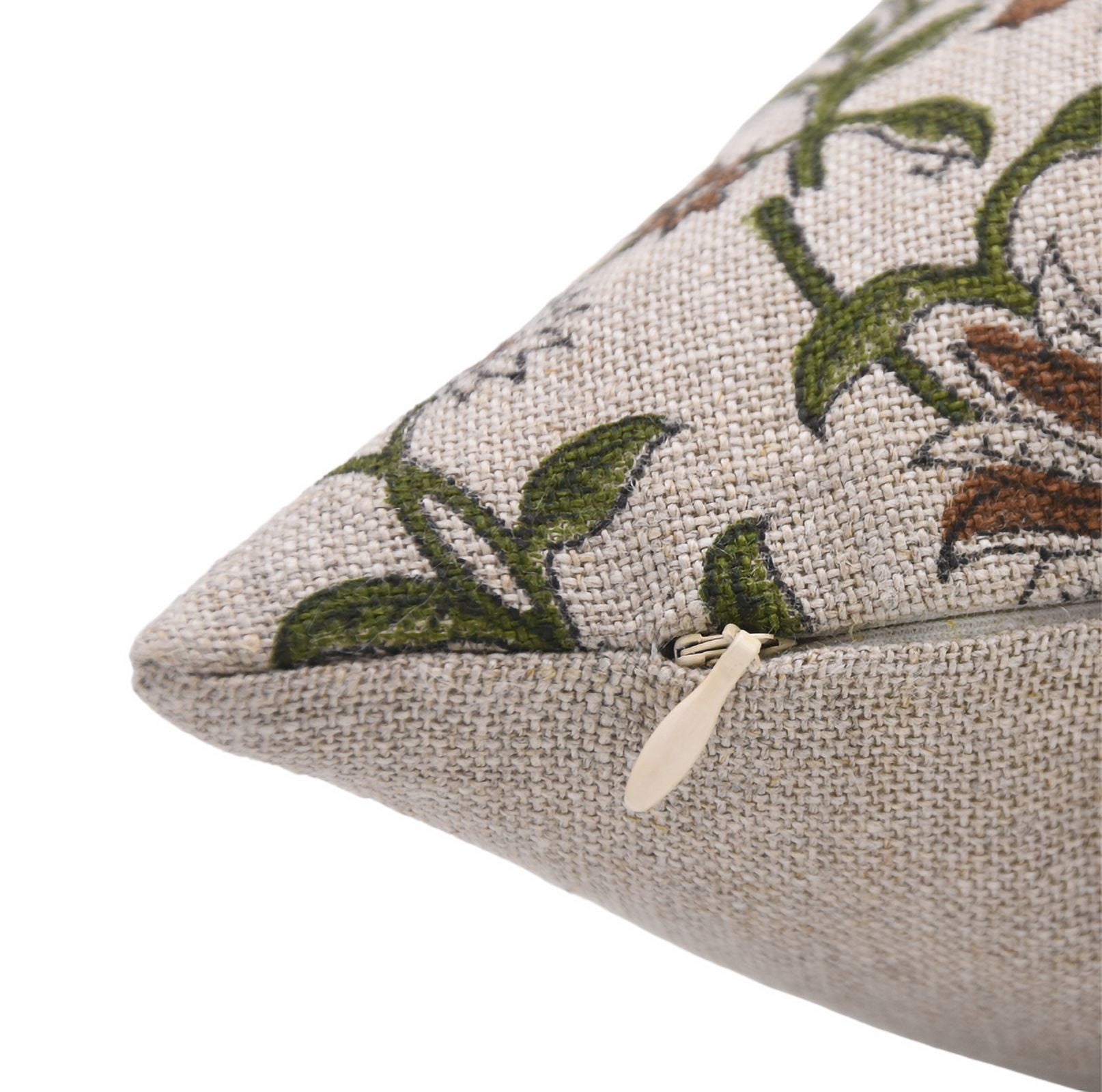 Fabdivine Block Print Throw Pillow Cover, 14x36 inch,Thick Linen,Green