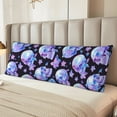 thumbnail image 6 of Lsque blue Skull flower Body Pillow Case Cover,Ultra-Soft Microfiber Bed Pillow Cases 20x54 inches,Elegant Bedding,Breathable Durable Pillow Cover with Envelope Closure, 6 of 8