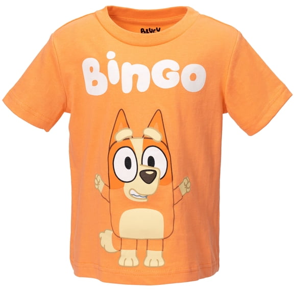 Bluey Big Boys' Short Sleeve T-Shirt Bingo Peach