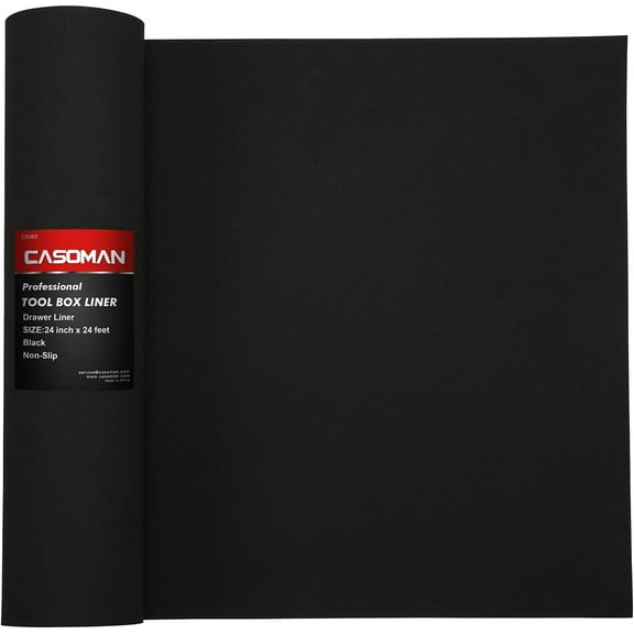 Professional Tool Box Liner and Drawer Liner - 24 inch (Wide) x 24 feet (Long), Non-Slip,Easy Cut, Black