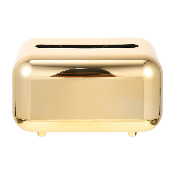 LOLIPPYY Nordic Style Golden Rectangular Tissue Holder Box, Paper Towel Dispenser for Office and Home, 1 Piece