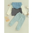 thumbnail image 4 of Liacowi Toddler Boy 2Pcs Fall Waffle Outfits 6M 12M 18M 24M 3T Infant Baby Boys Clothes Long Sleeve Contrast Color Hoodies Sweatshirt Tops + Elastic Waist Pants Set 0-3 Years, 4 of 9