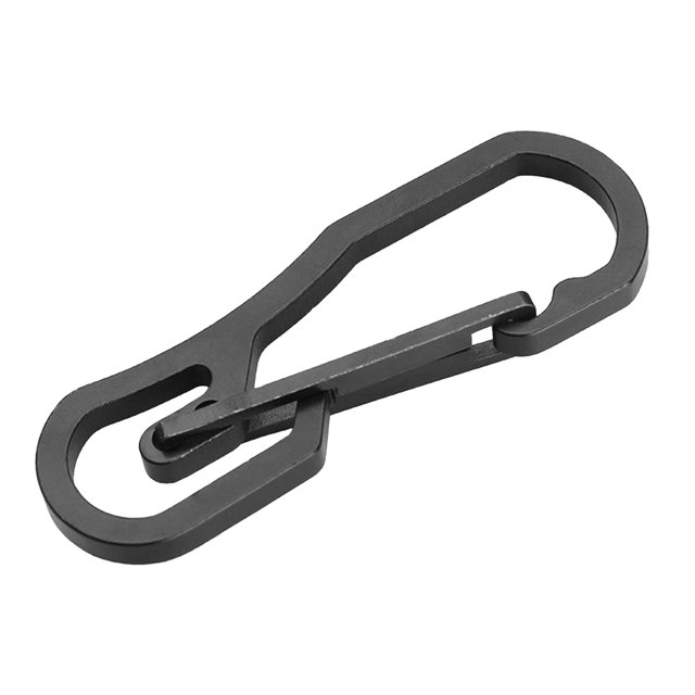 Clip de mosquetón de acero inoxidable, gancho de resorte duradero Clips de hebilla para llavero para acampar, caminar, pescar, viajar - Negro Sunnimix Mosquetón con mosquetón de resorte
