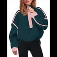 thumbnail image 2 of Sudadera de Mujer con Media Cremallera, Suave y Extragrande, con Bolsillos, Cálida y Afelpada. Verde Oscuro L, 2 of 9