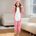 thumbnail image 2 of LIJCC Kid Girls Fleece Lined Onesies Pajamas Warm Zip Up Hooded Fuzzy Sherpa One Piece Onesie Winter Romper Flannel Loungewear Sleepwear, 2 of 6