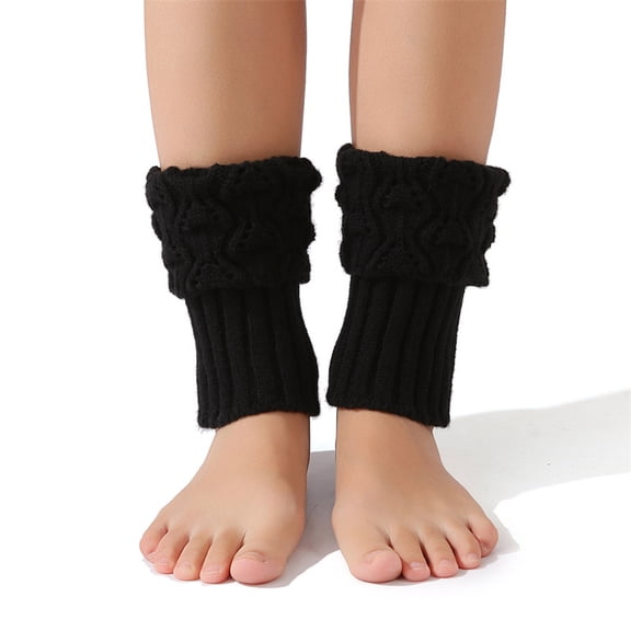suxuMhao Socks - 3 Pairs Black Leg Warmers: Knitted Leg Warmers, Baggy Leg Warmers, Short Leg Warmers, Leg Warmers for Boots, One Size Fits All, Soft & Warm, Suitable for Daily Wear,Style 2