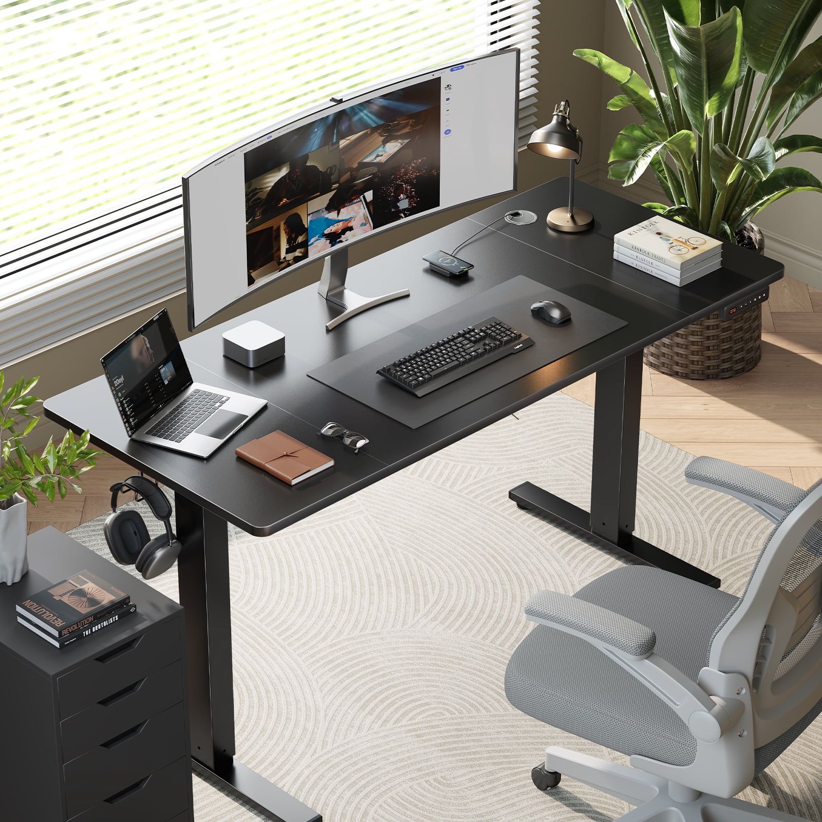 Electric Standing Desk with Memory Controller, Adjustable Height Sit Stand Desk, Quiet Motor, Heavy-Duty Steel Frame, 201 lb Capacity