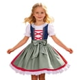 thumbnail image 2 of TrendOFT Kids Aprons Kids Festival Apron Solid Color Half Length Skirt Style Apron Simple Daily Wear For Holiday Party Army Green One Size, 2 of 4