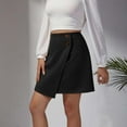 thumbnail image 5 of yillto Womens Short Skirts Asymmetrical Hem a Lined High Waist Buttons Slim Mini Skirt for Women, 5 of 6