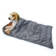 thumbnail image 4 of Saco de dormir para perros con bolsa de almacenamiento, cama para perros impermeable, cálida y plegable para viajes, Camping, senderismo, mochilero (gris + naranja), 4 of 5