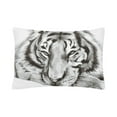 thumbnail image 3 of MKHERT Black White Painted Tiger Pillowcase Pillow Protector Cushion Cover 20x30 inch,Set of 2, 3 of 3