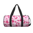 thumbnail image 2 of Fotbe Breast Cancer Ribbons Awareness Pattern Foldable Sports Gym Bag with Wet Dry Pocket, Ultralight Travel Bag, Large Capacity Duffel Bag, Splash Proof Carry on Bag, Overnight Bag, Weekender Bag, 2 of 8