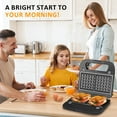 thumbnail image 7 of Heynemo Pro 3 in 1 Waffle, Grill & Sandwich Maker, Sandwich Maker Panini Press Waffle Iron Set with Removable Non-Stick Plates & Indicator Lights, Grill and Sandwich Press for Breakfast, 750W, Black, 7 of 7