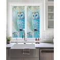 thumbnail image 2 of Window Privacy Film Blue Owl Stained Glass Window Film Decorative Sun Block Window Cover Watercolor Flower Bird on Branch Window Clings Static Adhesive Sticker for Bathroom 17.7"x39.3", 2 of 6