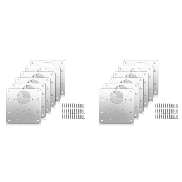 12 Pcs Hinge Repair Plate Kit with Screws, Stainless Steel