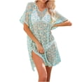 thumbnail image 2 of UPPADA Boho Swimsuit Coverup for Women Crochet Bathing Suit Mesh Swimwear Knit Tops Beach Dress Cover Up Tops Pullover Beach Coverups Army Green,Free Size, 2 of 8