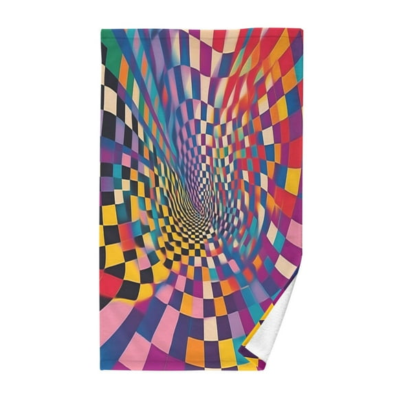 Yayeee 100% Cotton Hand Towels for Bathroom 16" x 28" Soft Absorbent Kitchen Towel, Colorful Wavy Plaid