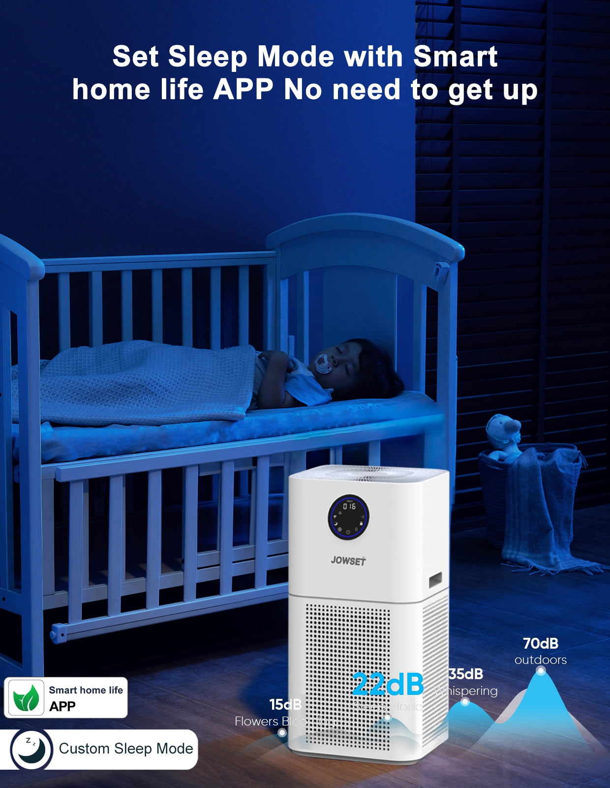 JOWSET Wi-Fi Air Purifiers for Home Large Room up to 4000 Sq.ft, HEPA Air Purifier for Dust, Wildfire Smoke, Pet Dander, Pollen