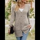 thumbnail image 4 of Cárdigan de Punto Suave para Mujer, Moda Otoño 2025, Abrigo de Larga Abierto con Bolsillos. Caqui L, 4 of 9