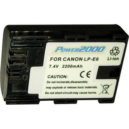 Power2000 LP-E6 Replacement Lithium-Ion Battery 7.4 volt 2200mAh for Canon EOS 5D Mark II & 7D Digital Cameras May be compatible with other current or.. By Power 2000