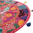 thumbnail image 3 of Stylo Culture Indian Yoga Pillows For Sitting On Floor Vintage Patchwork Round Pouf Cover Pink 22x22 Large Pillows Decorative Decor Seating Tuffet Seat Pouf Cover Footstool Cotton Embroidered 1 Pc, 3 of 4
