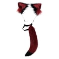 thumbnail image 2 of 2 uds. para el pelo con orejas de , gorro de de felpa para disfrazarse de Navid, , Kits de disfraces de para fi , rojo + negro Salvador Traje de juego de cosplay, 2 of 6
